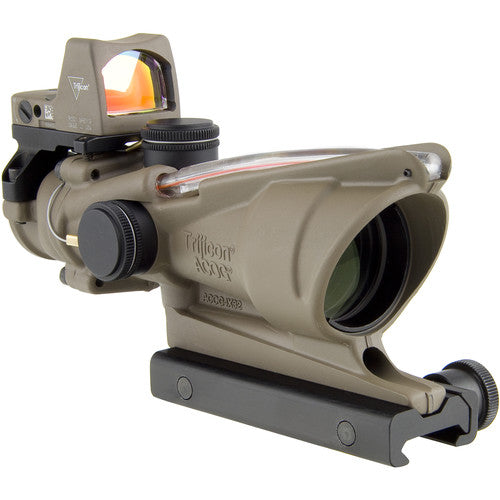 Trijicon ACOG 4x32 Dual Illum Riflescope 3.25 MOA Red Dot Type 2 RMR Sight Kit DI .223 Red Chevron Reticle TA31-D-100570