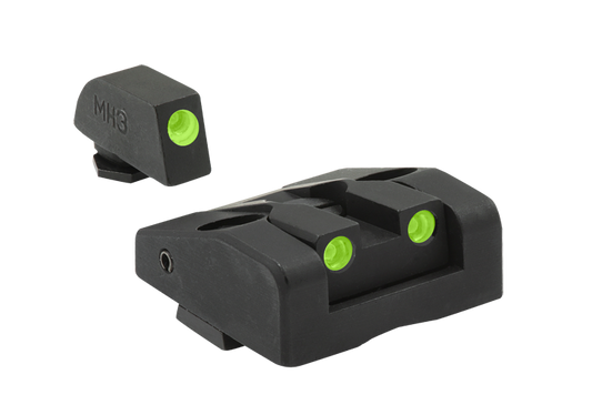 Meprolight Ad-Com Self-Illuminated Tru-Dot Night Sights for Glock models 17, 17L, 19, 22, 23, 24, 25, 31, 32, 33, 34, 35, 36, 37, 38, 39 - SharpShooter Optics