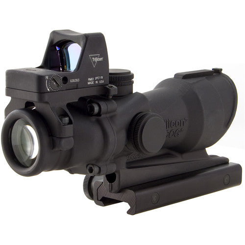 Trijicon ACOG 4x32 Center Illum Riflescope & 3.25 MOA Red Dot Type 2 RMR Sight Kit CI .223 Amber Crosshair Reticle TA01-D-100556