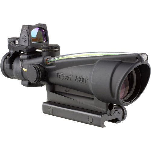 Trijicon ACOG 3.5x35 Riflescope & 3.25 MOA Red Dot Type 2 RMR Kit Green Chevron .223 Ballistic Reticle TA11-C-100565