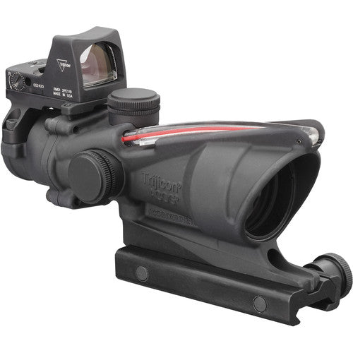Trijicon ACOG 4x32  Dual Illum Riflescope and 3.25 MOA Red Dot Type 2 RMR Sight Kit DI .223 Red Crosshair Reticle, TA31-C-100550
