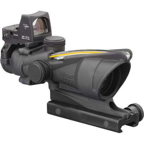 Trijicon ACOG 4x32 Dual Illum Riflescope & 3.25 MOA Red Dot Type 2 RMR Sight Kit DI .223 Amber Crosshair Reticle TA31-C-100551