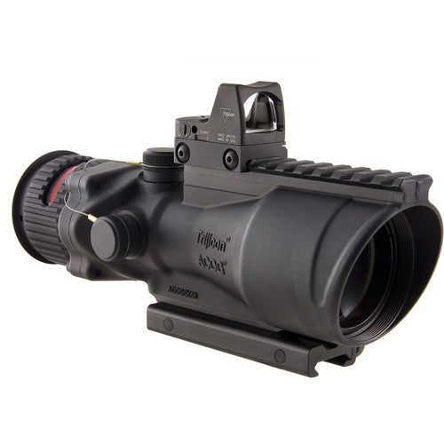 Trijicon ACOG 6x48 Dual Illum Machine Gun Optic and 6.5 MOA RMR Kit .308 Red Chevron Reticle TA648-D-100560