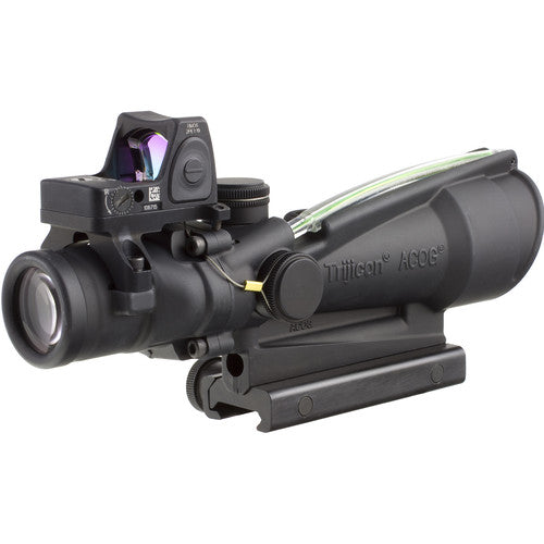 Trijicon ACOG 3.5x35 Riflescope & 3.25 MOA Red Dot Type 2 RMR Kit Green Chevron .223 Ballistic Reticle TA11-C-100565