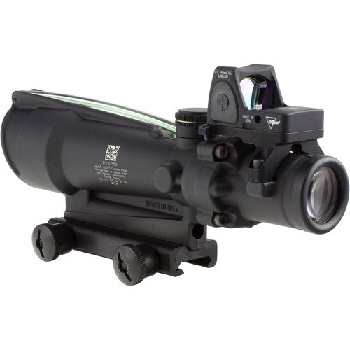 Trijicon ACOG 3.5x35 Riflescope & 3.25 MOA Red Dot Type 2 RMR Kit Green Chevron .223 Ballistic Reticle TA11-C-100565