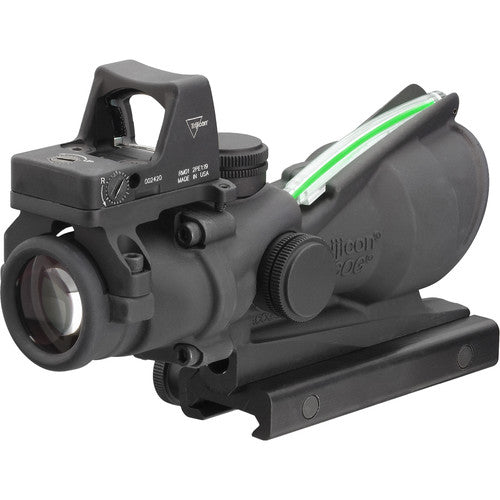 Trijicon ACOG 4x32 Dual Illum Riflescope & 3.25 MOA Red Dot Type 2 RMR Sight Kit DI .223 Green Chevron Reticle TA31-D-100548