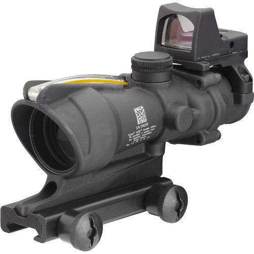 Trijicon ACOG 4x32 Dual Illum Riflescope & 3.25 MOA Red Dot Type 2 RMR Sight Kit DI .223 Amber Crosshair Reticle TA31-C-100551