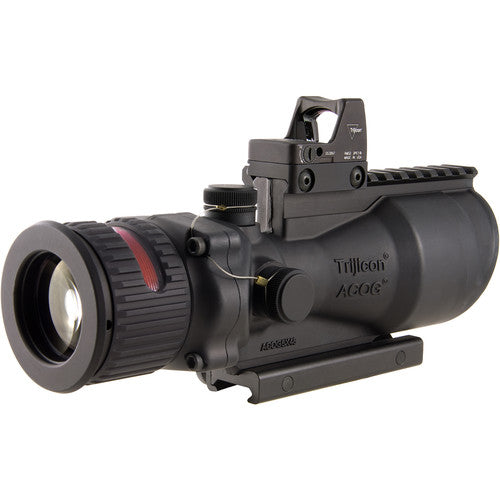 Trijicon ACOG 6x48 Dual Illum Machine Gun Optic and 6.5 MOA RMR Kit .308 Red Chevron Reticle TA648-D-100560