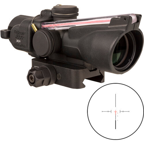 Trijicon ACOG 3x24 Compact Riflescope, Dual Illumination Low Height, Red Crosshair 7.62x39/123 gr Reticle TA50-C-400357