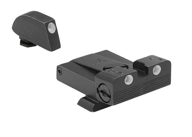 Meprolight Adjustable Tru-Dot Night Sights for Glock models 17, 17L, 19, 22, 23, 24, 25, 31, 32, 33, 34, 35, 36, 37, 38, 39 - Sharp Shooter Optics