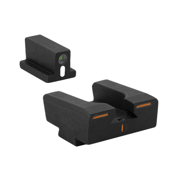 Meprolight R4E Optimized Duty Sights for Glock 17/17L/19/22/23 enhance target acquisition with unique reticle design.