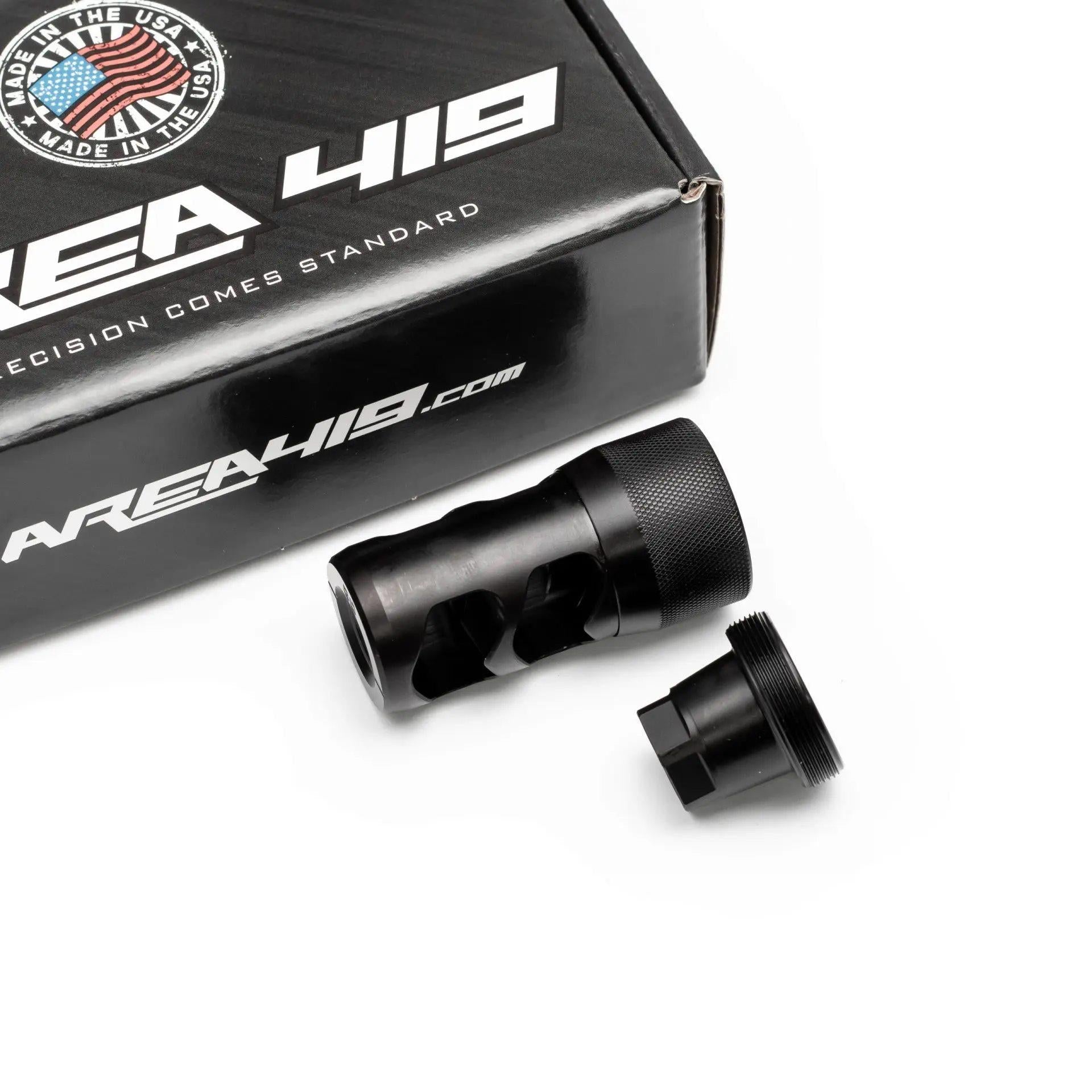 Area 419 Hellfire 2P-Self Timing Muzzle Brake w/ Adapter 9mm 5/8-24