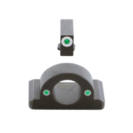Ameriglo Tritium Ghost Ring Handgun Sight for Glock 42/43/43x/48 Green Rear Green with White Front