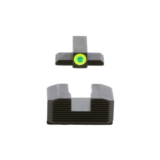 Ameriglo Green Tritium LumiGreen Outline Front Black Serrated Rear Hellcat Standard