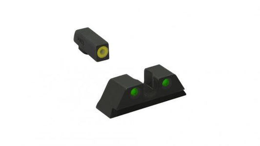 Meprolight ML40220 Hyper-Bright Yellow Ring Front/Green Rear Sights for Glock Models: 4243