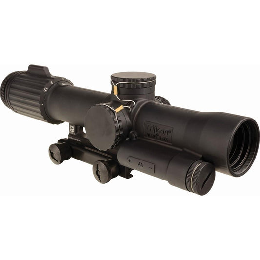 Trijicon VCOG 1-8x28 Riflescope FFP Red MOA Crosshair Dot Reticle Illuminated w/Thumbscrew Mount 2400001 for precision shooting.