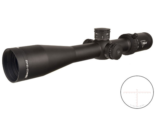 Trijicon Credo 2.5-15x42 SFP w/ Red MRAD Center Dot, 30mm, Matte Black Riflescope 2900034