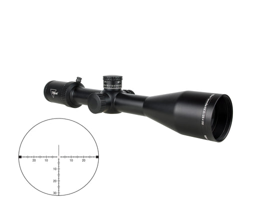 Trijicon Tenmile HX 5-25x50 FFP Riflescope w/ Red/Green LED Dot, MOA, 30mm Tube, Satin Black for precise long-range shooting.
