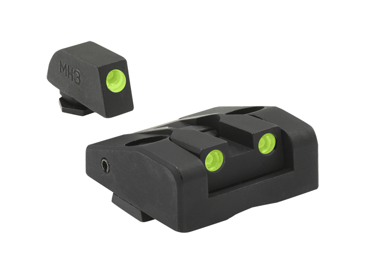 Meprolight Ad-Com Self-Illuminated Tru-Dot Night Sights for Glock models 17, 17L, 19, 22, 23, 24, 25, 31, 32, 33, 34, 35, 36, 37, 38, 39 - SharpShooter Optics