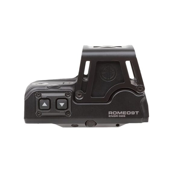 The Sig Sauer Romeo9T Prismatic Red Dot Sight 1x38mm Black SOR91001 features dual reticles for precision aiming.