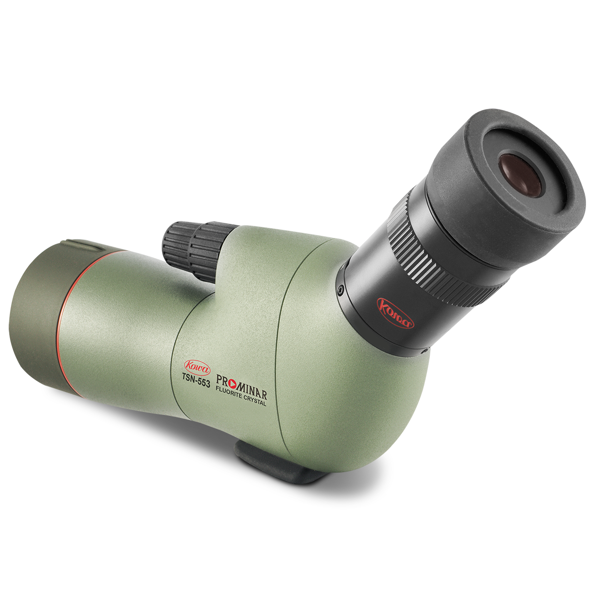 Kowa TSN-553 15-45x Angled Spotting Scope showcasing its sleek design and fluorite crystal lens for optimal viewing.