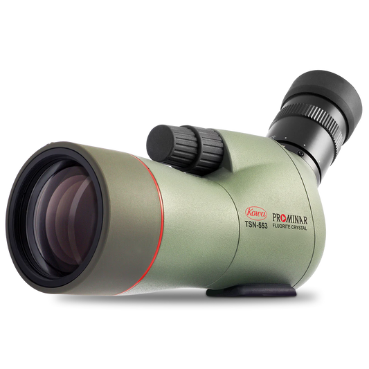 Kowa TSN-553 15-45x Angled Spotting Scope showcasing its fluorite crystal lens for immersive outdoor experiences.