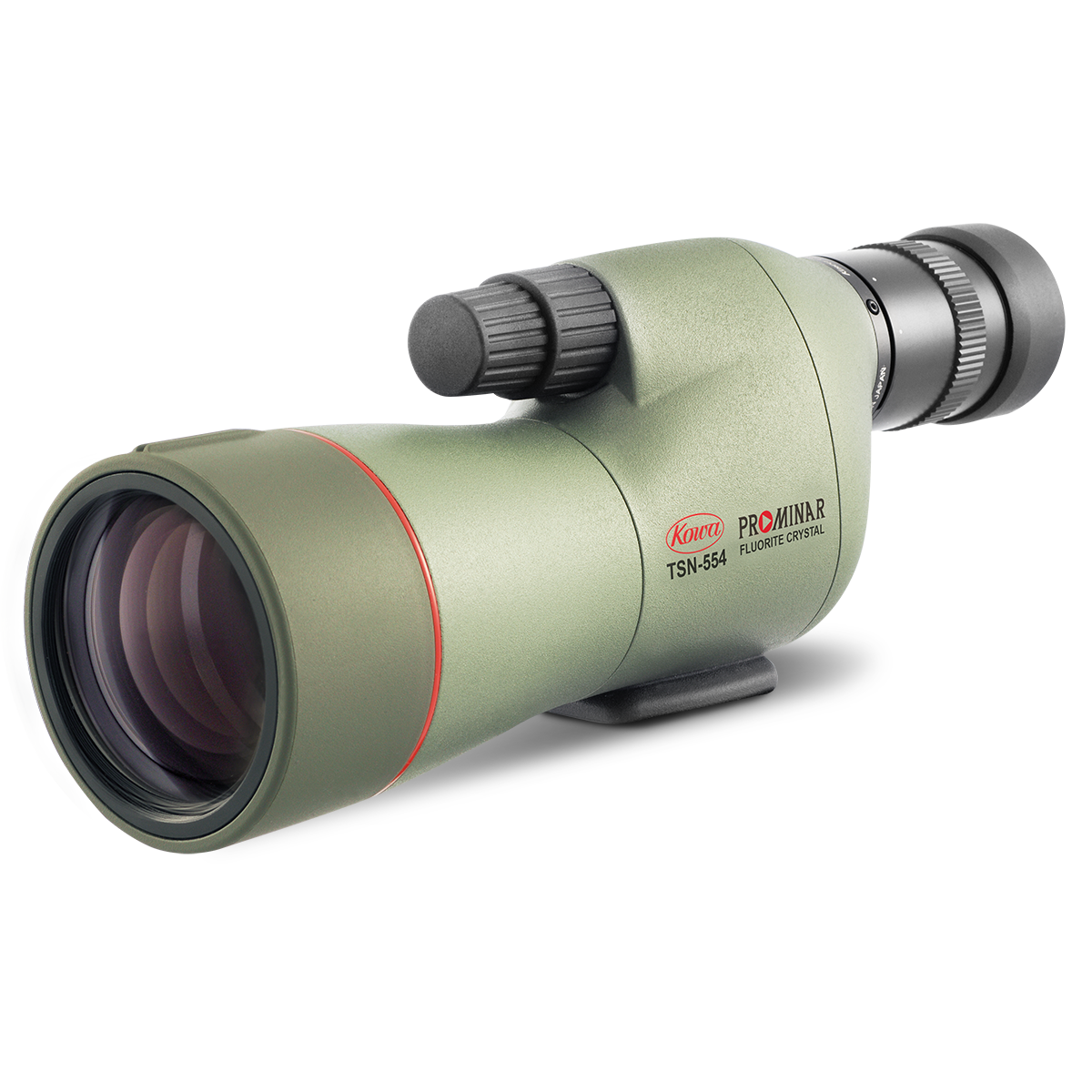 Kowa TSN-554 15-45x Straight Spotting Scope showcases a compact design with a fluorite crystal lens for immersive viewing.