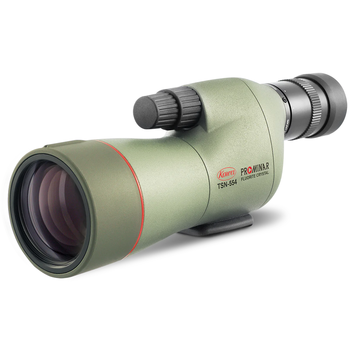 Kowa TSN-554 15-45x Straight Spotting Scope showcases a compact design with a fluorite crystal lens for immersive viewing.