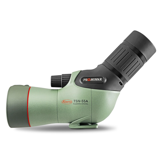 Kowa TSN-55A PROMINAR Angled Spotting Scope showcases a 55mm fluorite crystal lens for immersive adventures.
