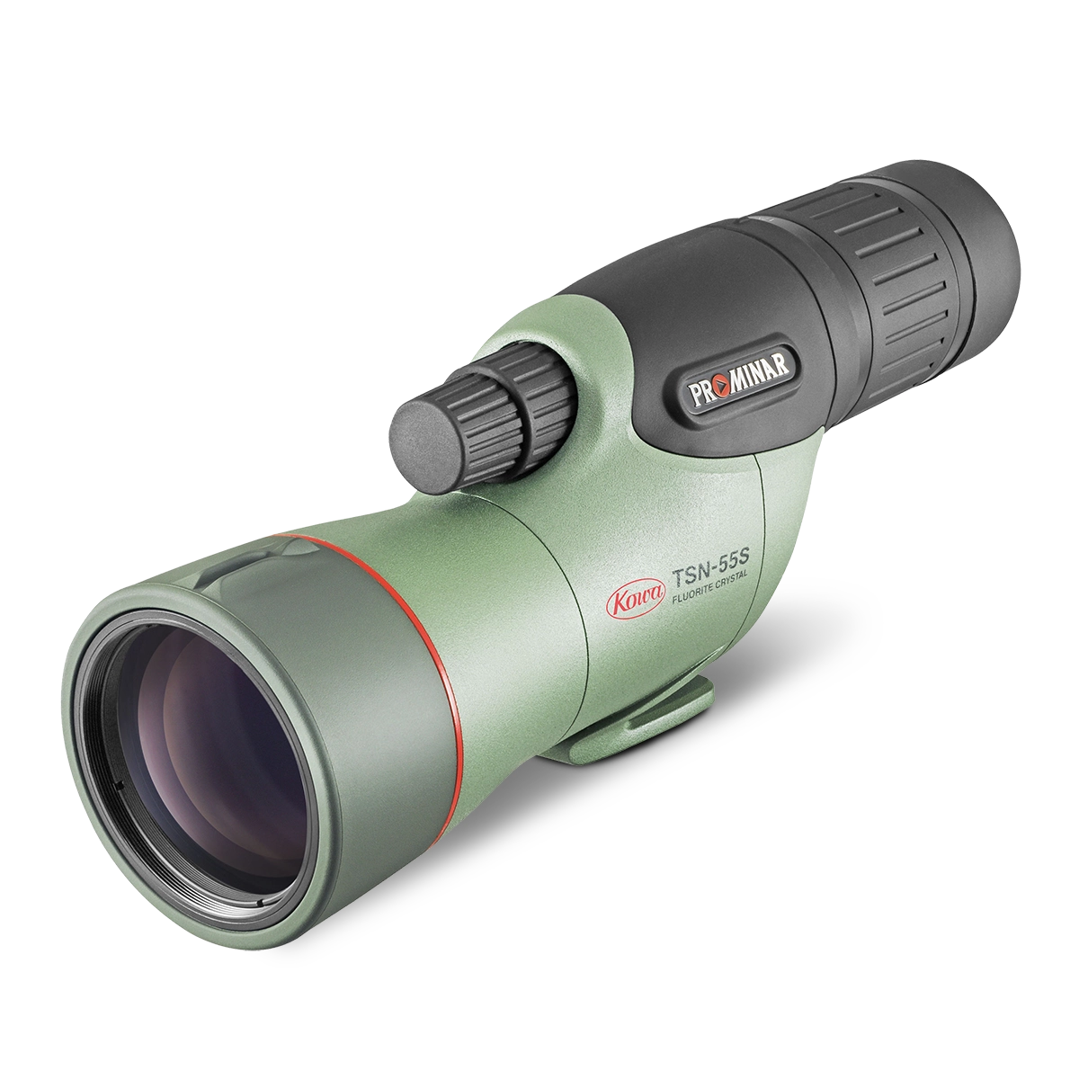 Kowa TSN-55S PROMINAR Straight Spotting Scope showcasing a compact design and 55mm fluorite crystal lens for optimal viewing.