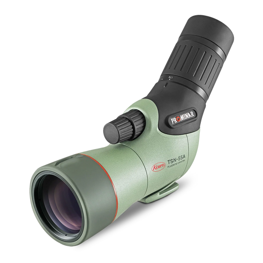 Kowa TSN-55A PROMINAR Angled Spotting Scope features a 55mm fluorite lens for immersive outdoor adventures.