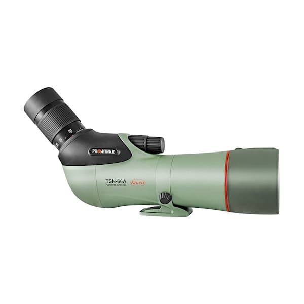 Kowa TSN-66A PROMINAR 25-60x66 Angled Spotting Scope Kit features premium fluorite optics for exceptional clarity.