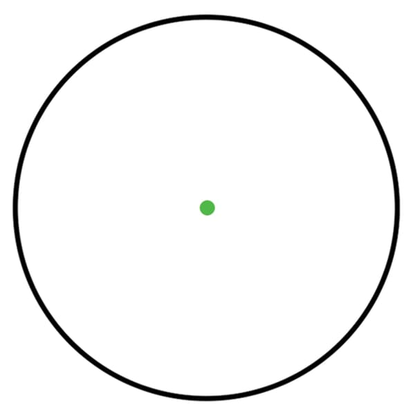 Green 2 MOA dot reticle for the SIG SAUER Romeo5 Gen Ii 1x20 Cmpt Gd Blk, ensuring precision in your shooting.