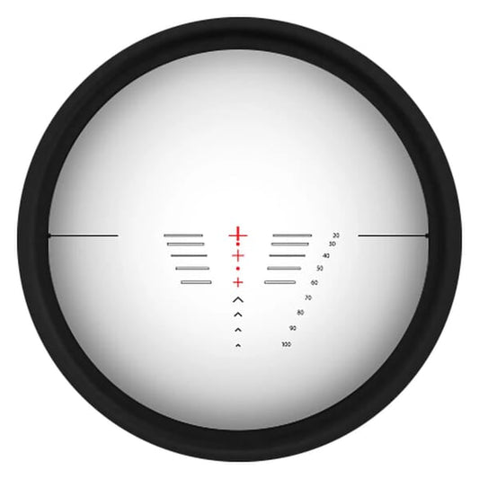 Reticle view of the TenPoint EVO-X Marksman Elite 3.0 100yd Black Scope w/Turret Adjustment HCA-095.3 for precision aiming.